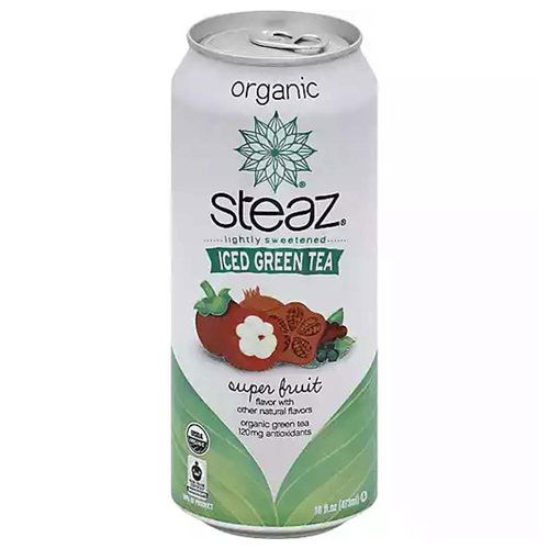 Steaz Organic Super Fruit Iced Green Tea, Lightly Sweetened