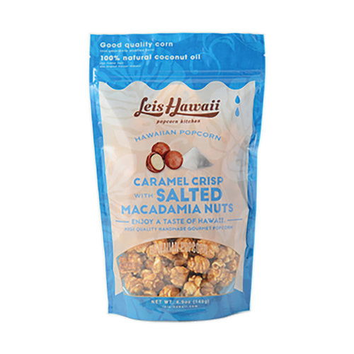 Leis Hawaii Gourmet Popcorn, Caramel Crisp with Macnut