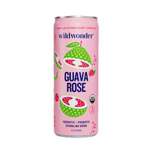 Wildwonder Guava Rose Probiotic Sparkling Drink