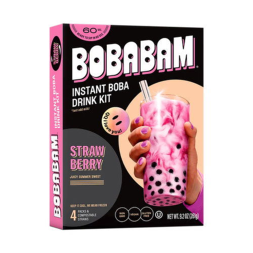 Bobabam Strawberry Instant Boba Drink