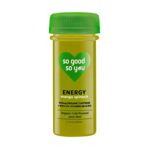 So Good So You Energy Mango Spinach Organic Cold-Pressed Juice Shot