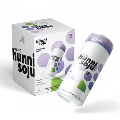 Hunni Sparkling Grape Ginger Soju (4-pack)