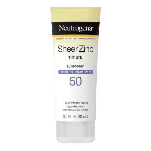 Neutrogena Sheer Zinc Dry-Touch Sunscreen Broad Spectrum SPF 50