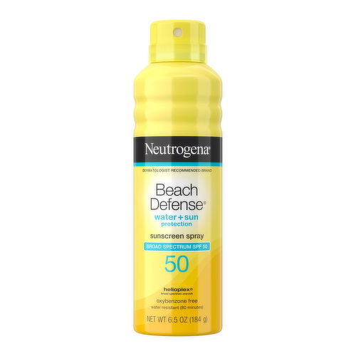 Neutrogena Beach Defense Water + Sun Protection Broad Spectrum Sunscreen Spray, SPF 50