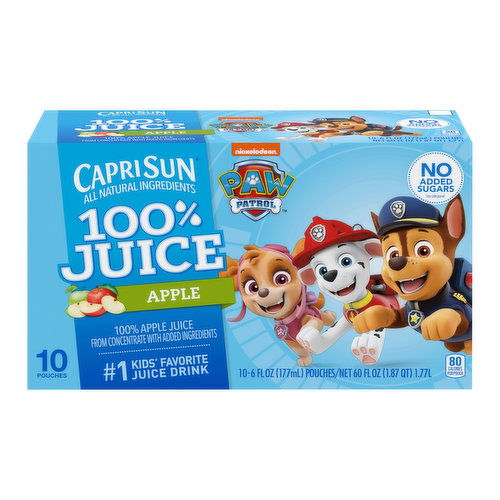 Capri Sun Paw Patrol Apple 100% Juice (10-count)