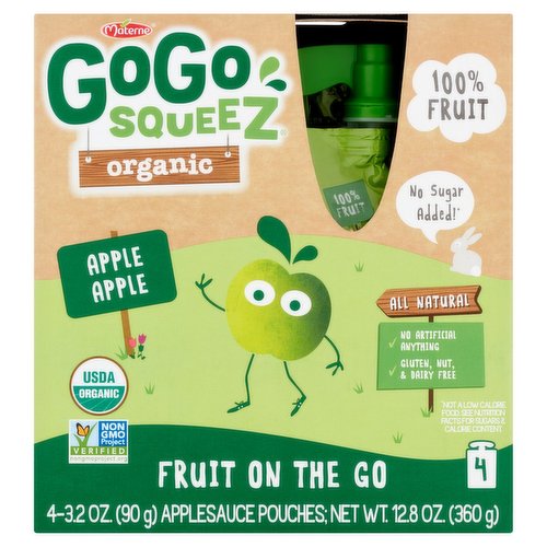 GoGo Squeeze Organic Applesauce On the Go (Pack of 4)