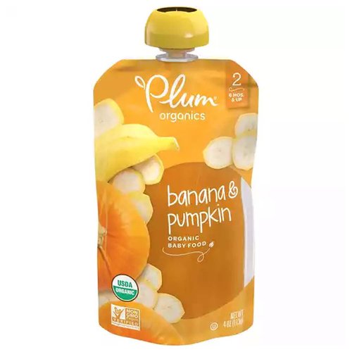 Plum Organics Baby Food, Banana & Pumpkin, 2