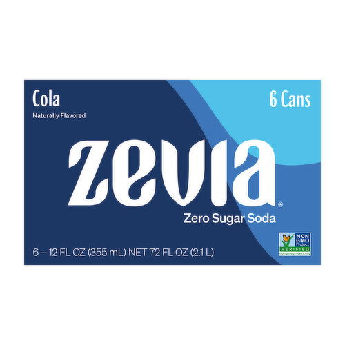 Zevia Cola Zero Sugar Soda (6-pack)