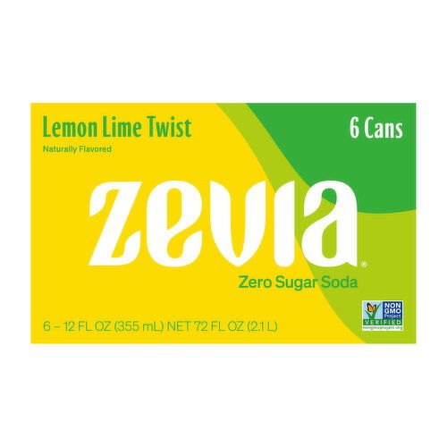 Zevia Lemon Lime Twist Zero Sugar Soda (6-pack)