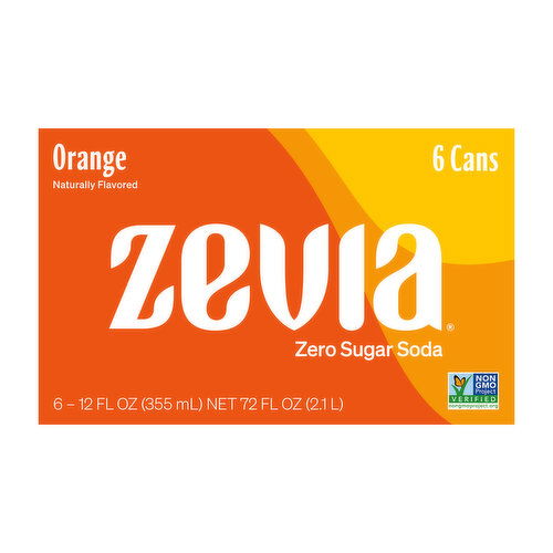 Zevia Orange Zero Sugar Soda (6-pack)