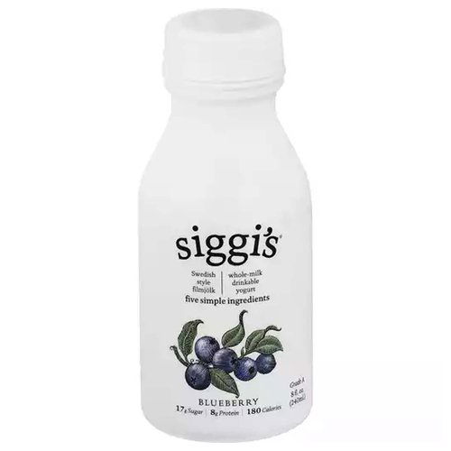 Siggi's Whole-Milk Drinkable Yogurt, Blueberry