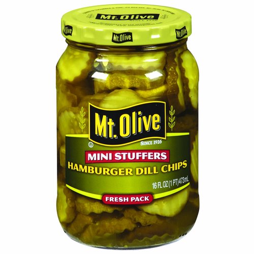 Mt. Olive Pickles Mini Stuffers, Hamburger Dill Chips