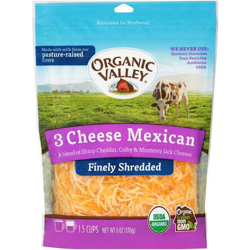 Organic Valley Finely Shredded 3 Cheese Mexican Blend