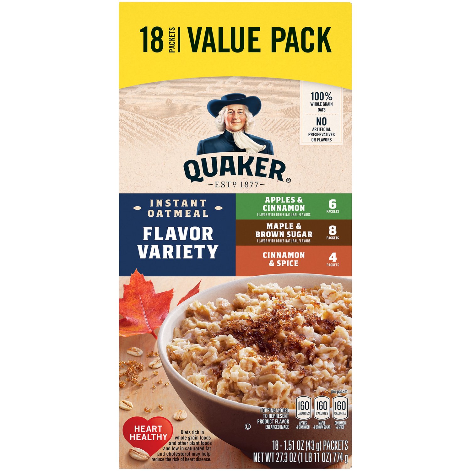 Quaker Instant Oatmeal, Variety Flavors - Foodland