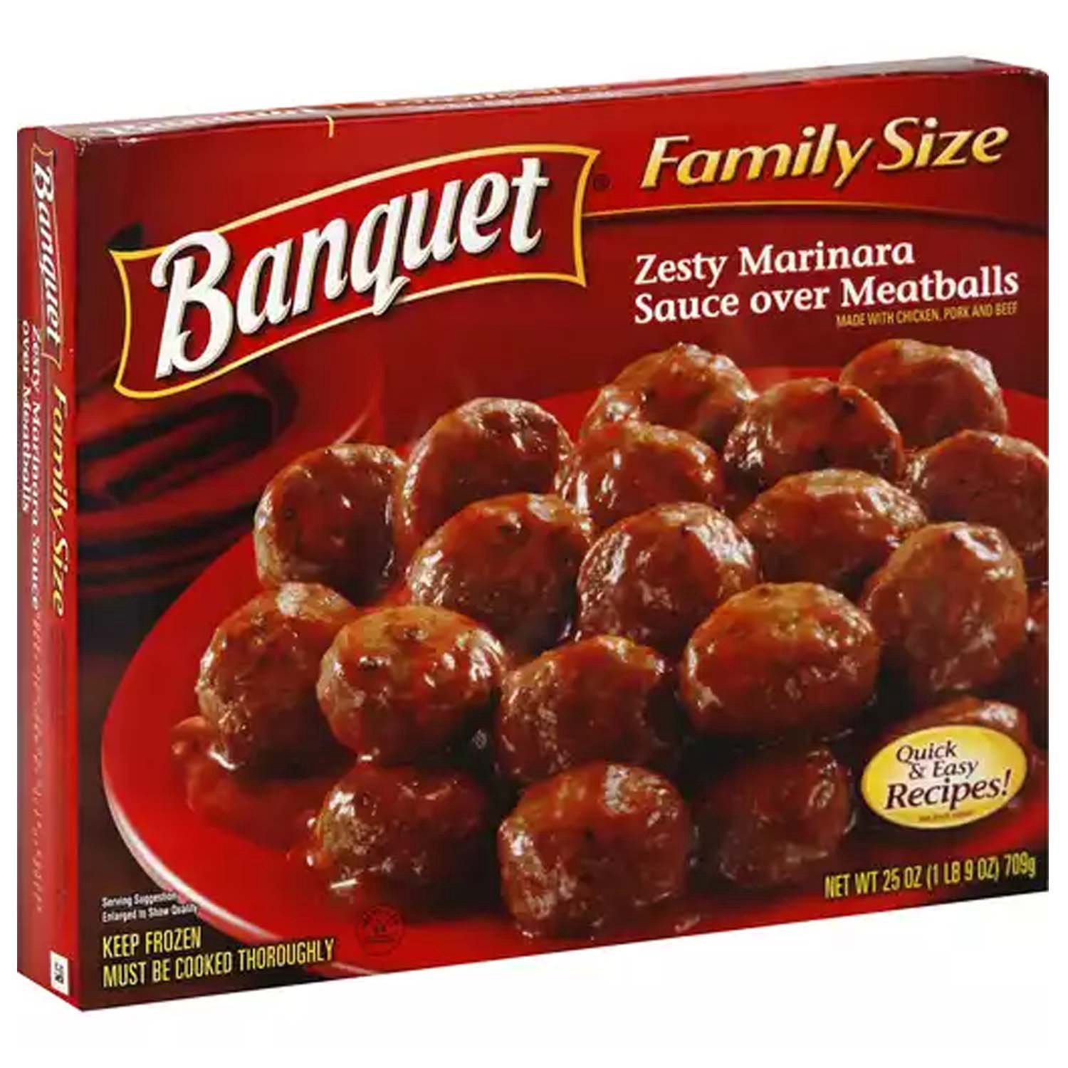 Banquet Zesty Marinara Sauce Over Meatballs, Family Size - Foodland