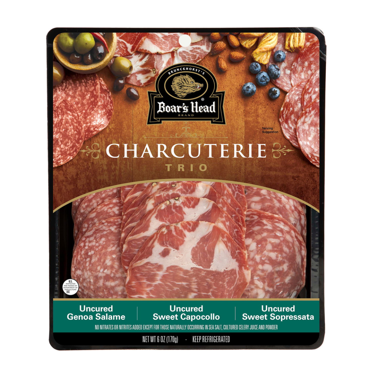 Boar's Head Charcuterie Trio: Uncured Genoa Salami, Prosciutto