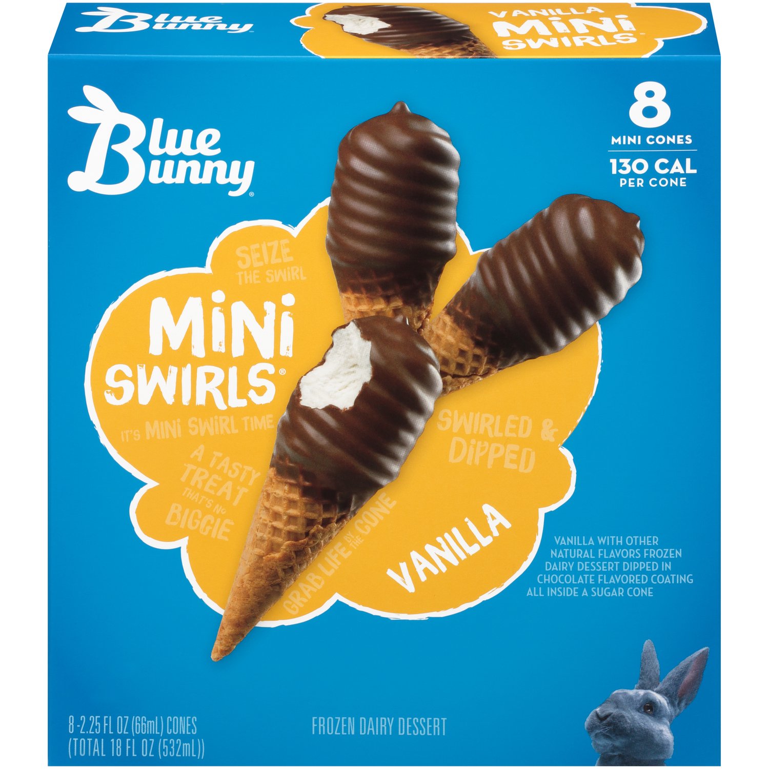 Blue Bunny Mini Swirls Mini Vanilla Cones - Foodland