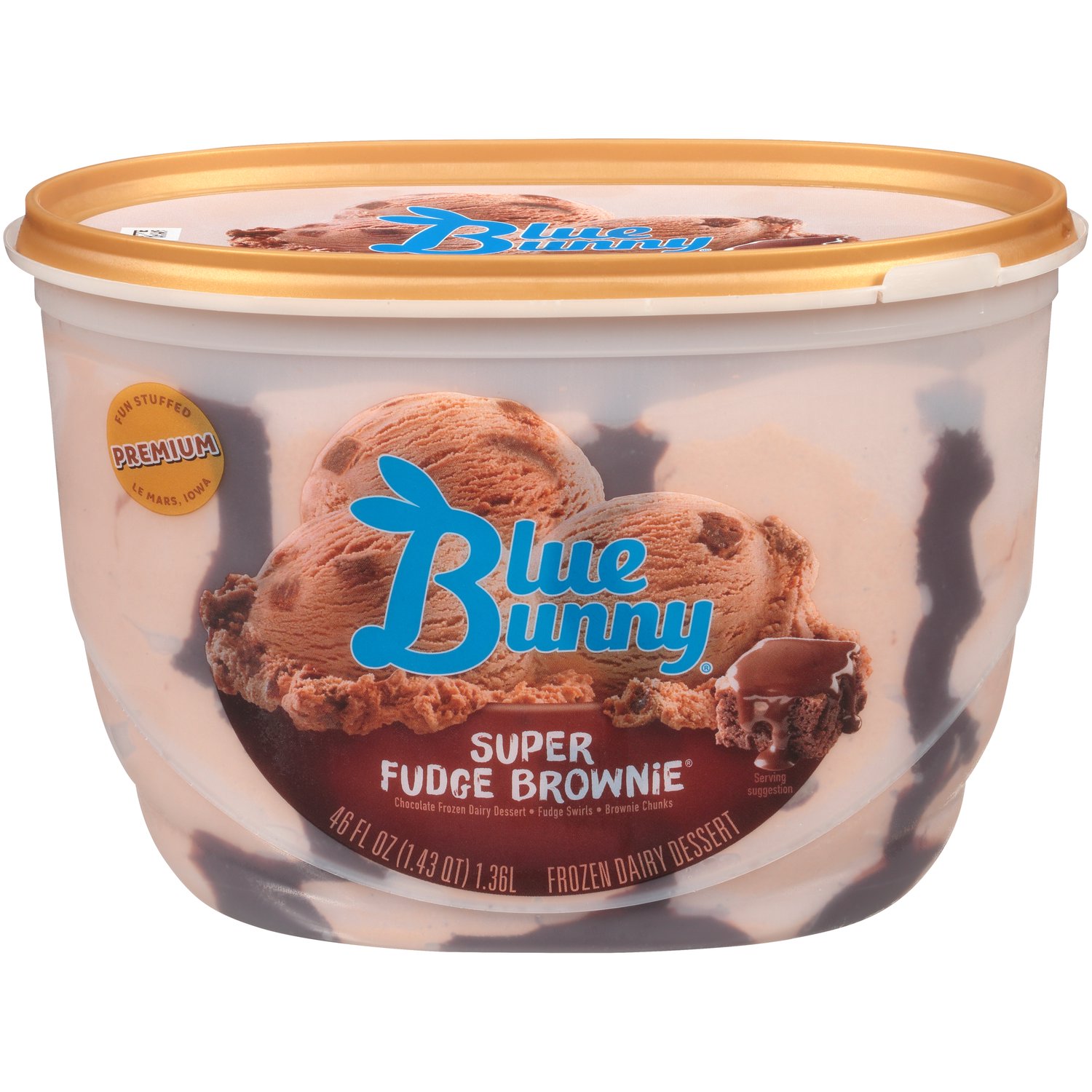Blue Bunny Super Premium Ice Cream, Fudge Brownie - Foodland