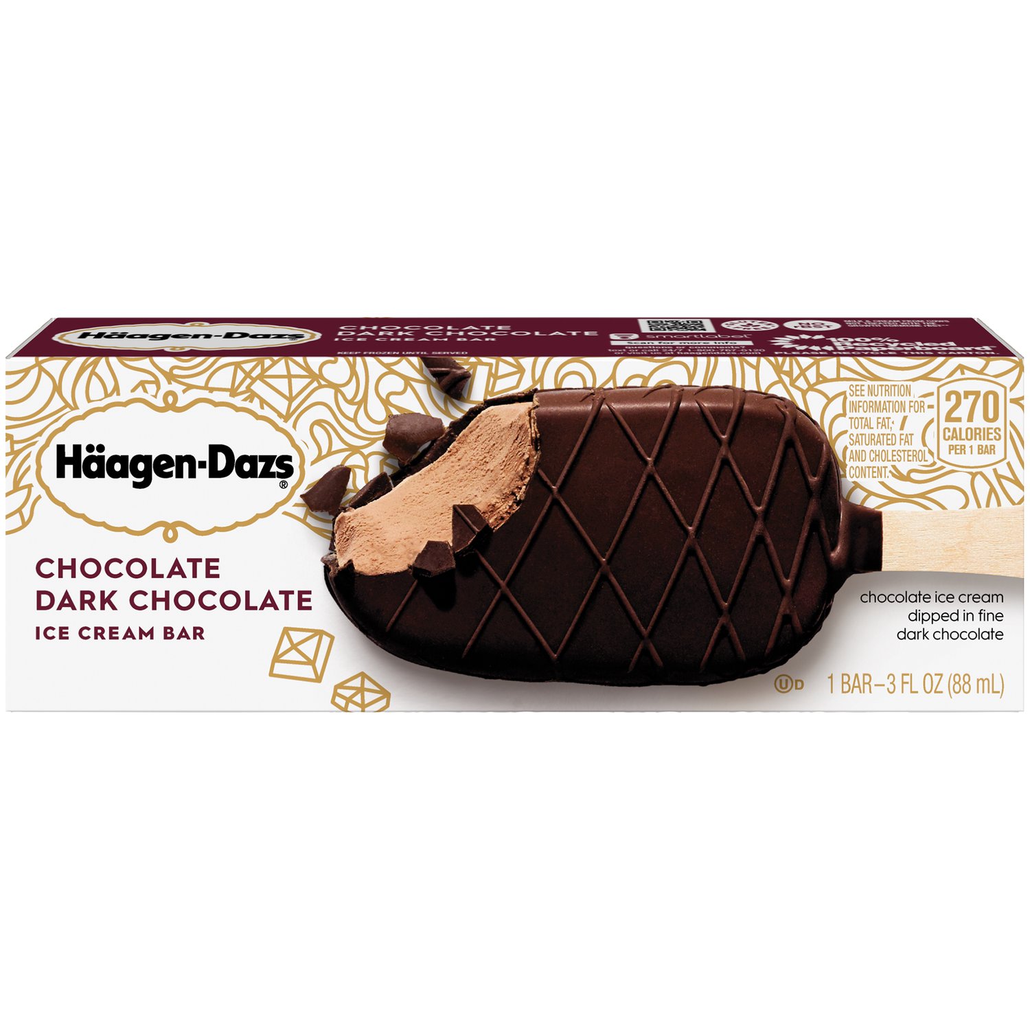 Haagen-Dazs Ice Cream Bars, Dark Chocolate - Foodland