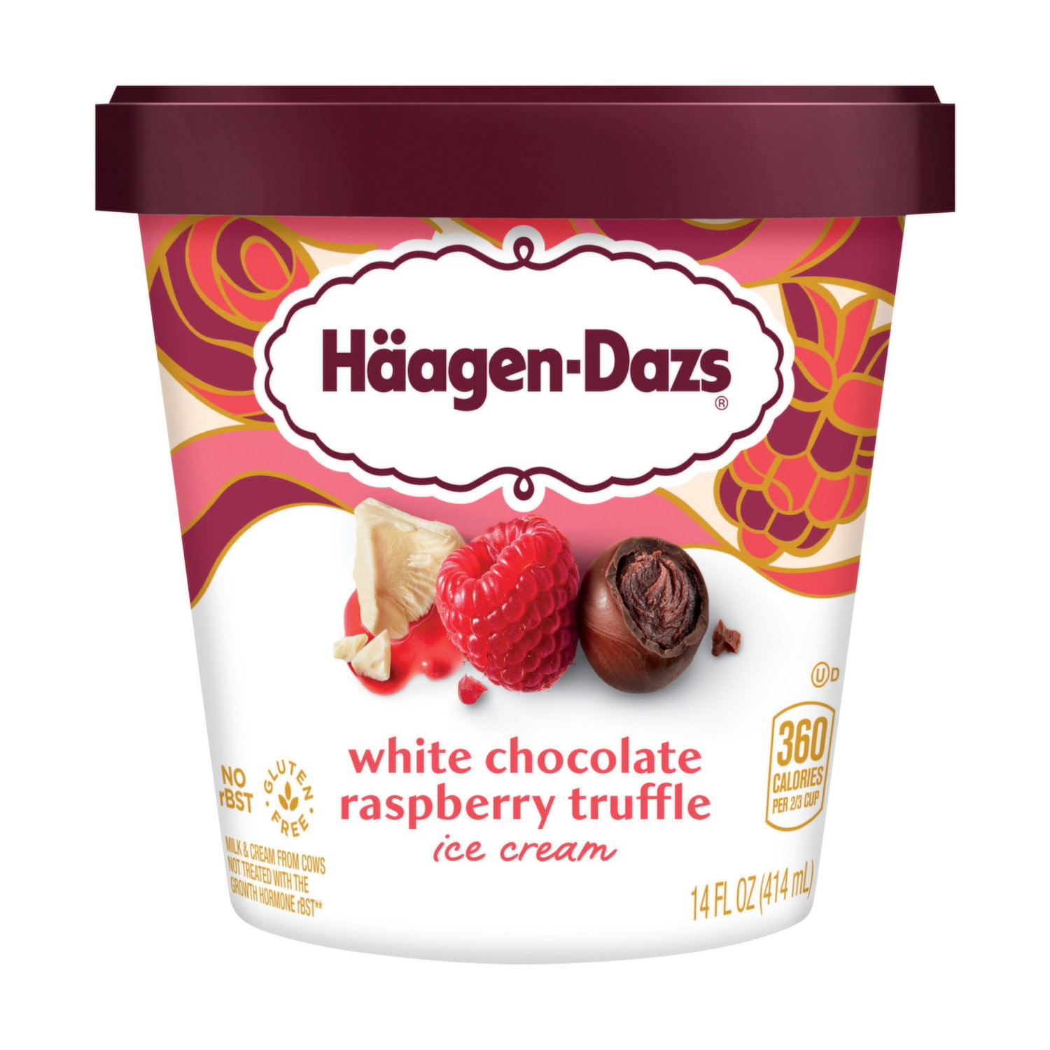Haagen-Dazs Ice Cream, White Chocolate Raspberry Truffle - Foodland