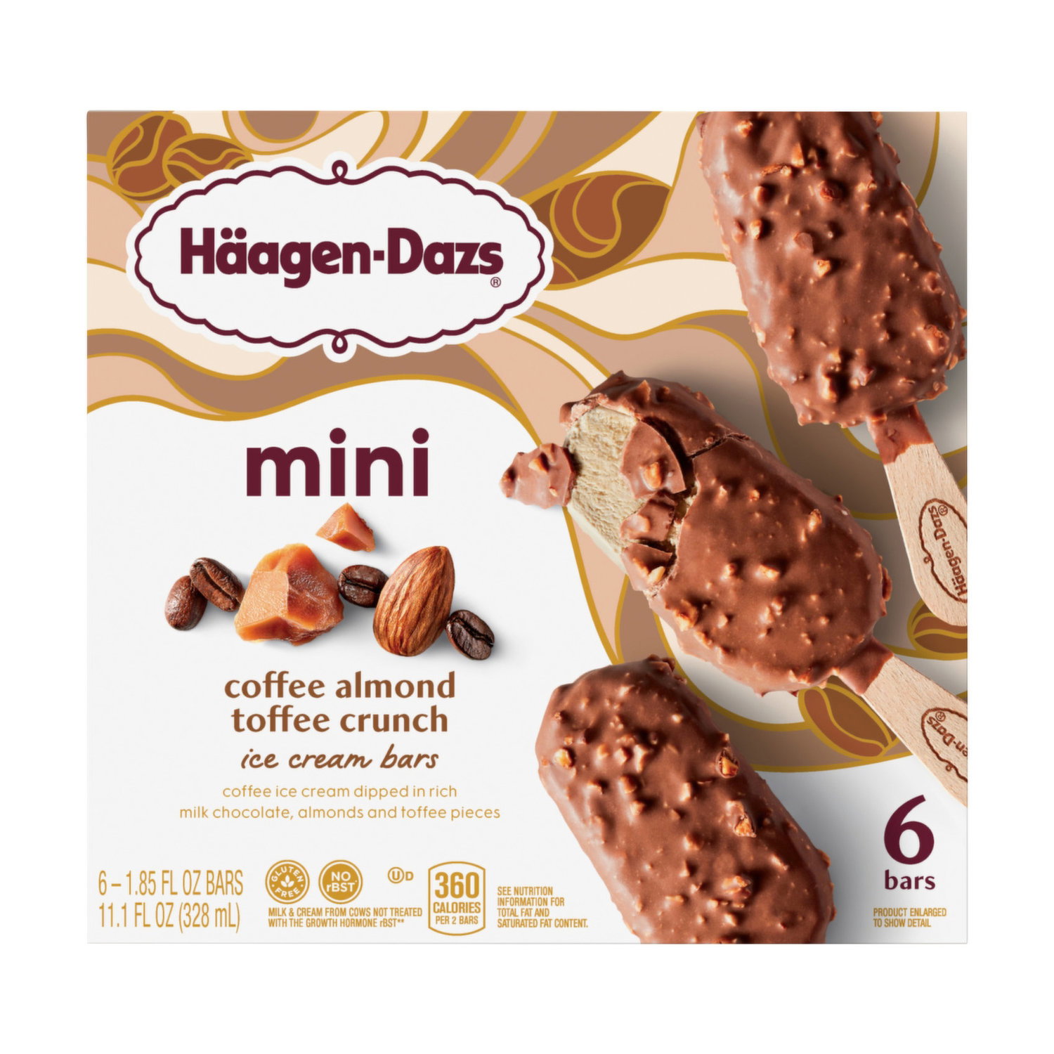 Haagen-Dazs Mini Ice Cream Bars, Coffee Almond Crunch - Foodland