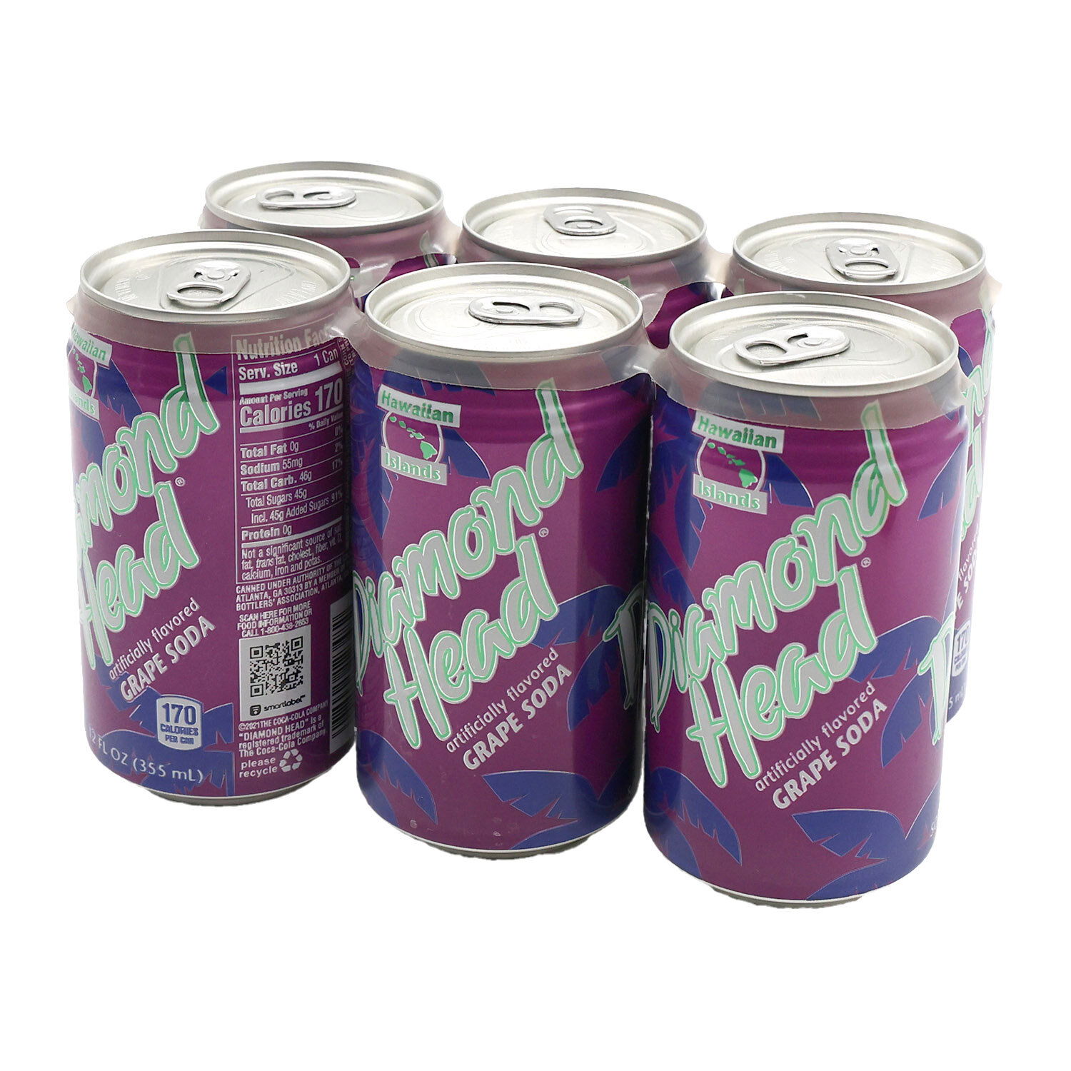 Diamond Head Soda, Grape, Cans (Pack of 6) - Foodland