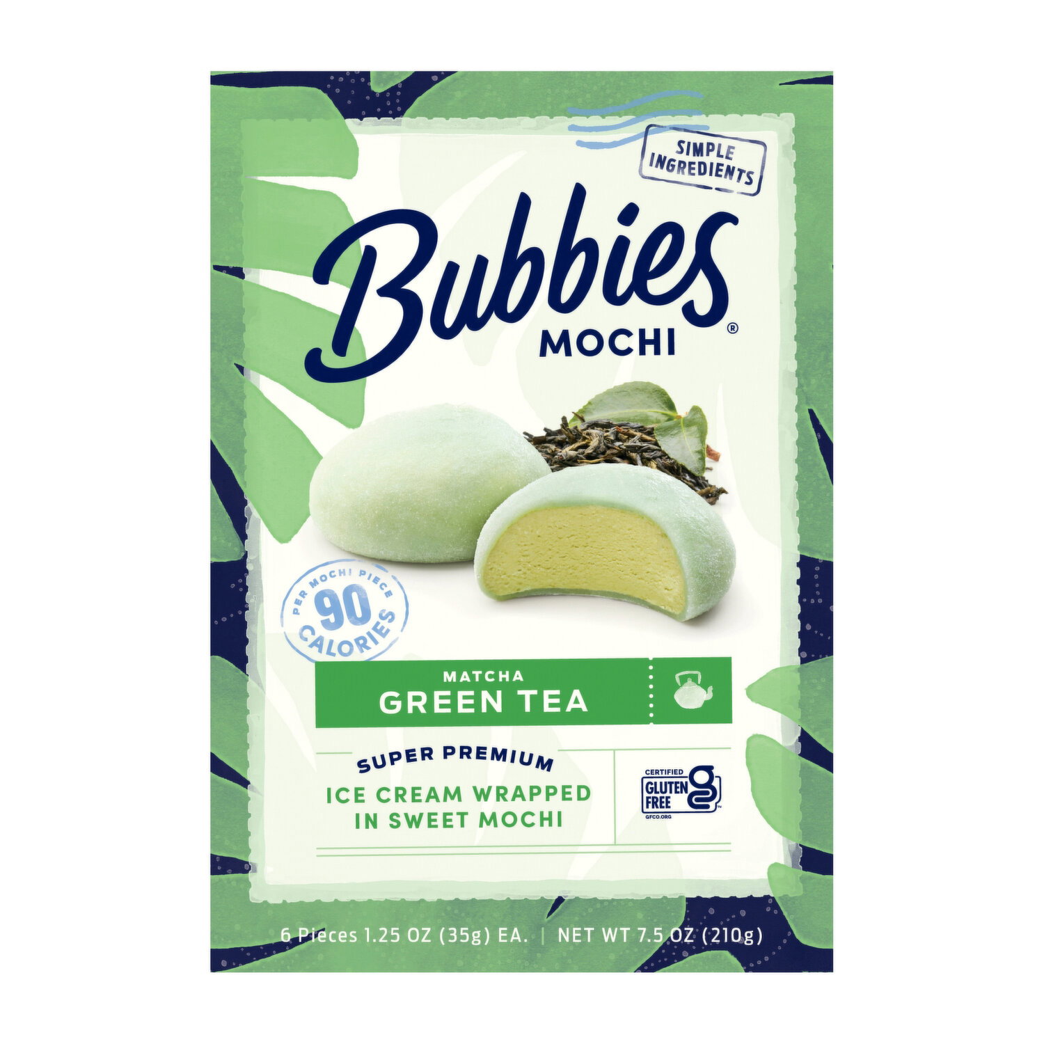 Bubbies Mochi Ice Cream, Green Tea - Foodland