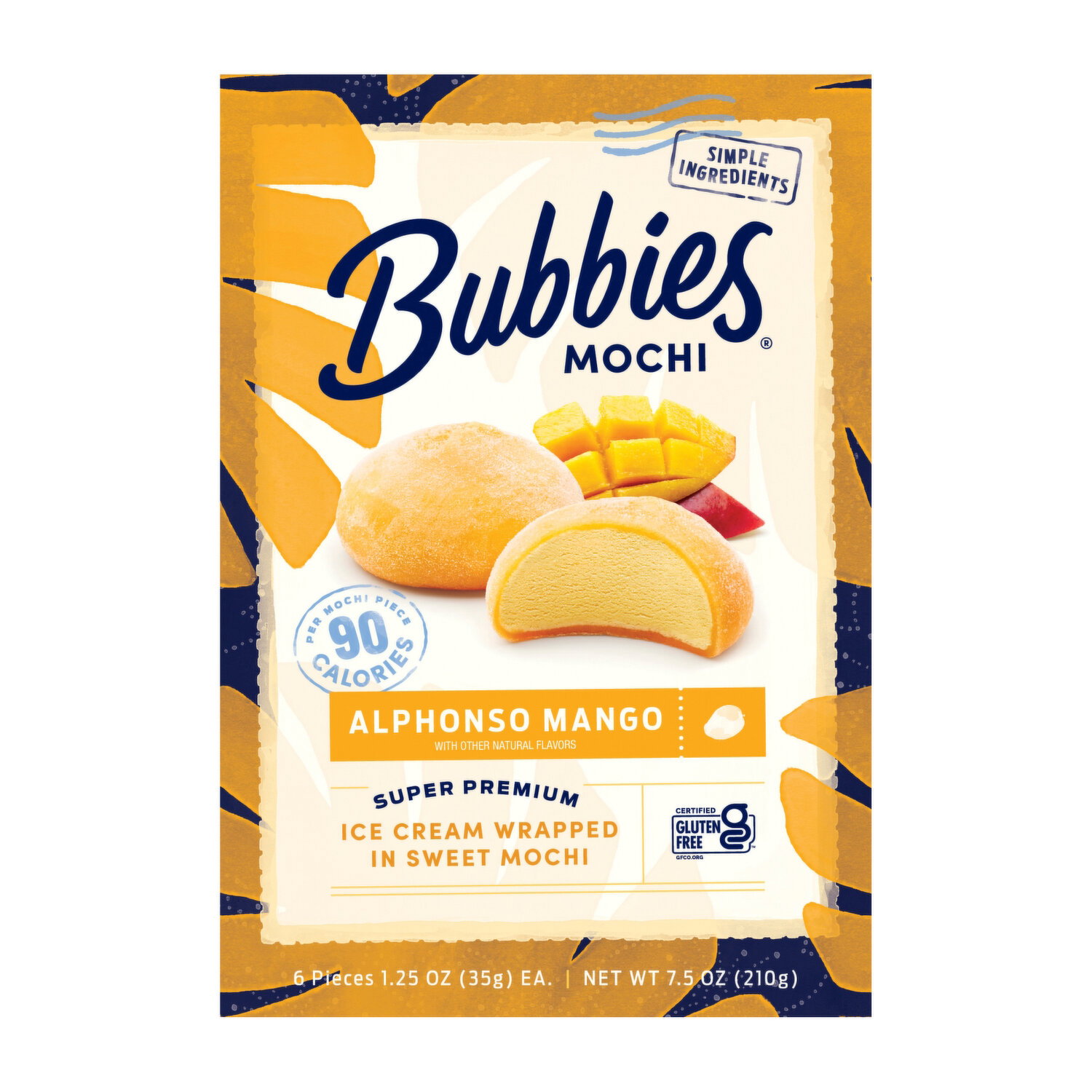 Bubbies Premium Mochi Ice Cream, Mango - Foodland