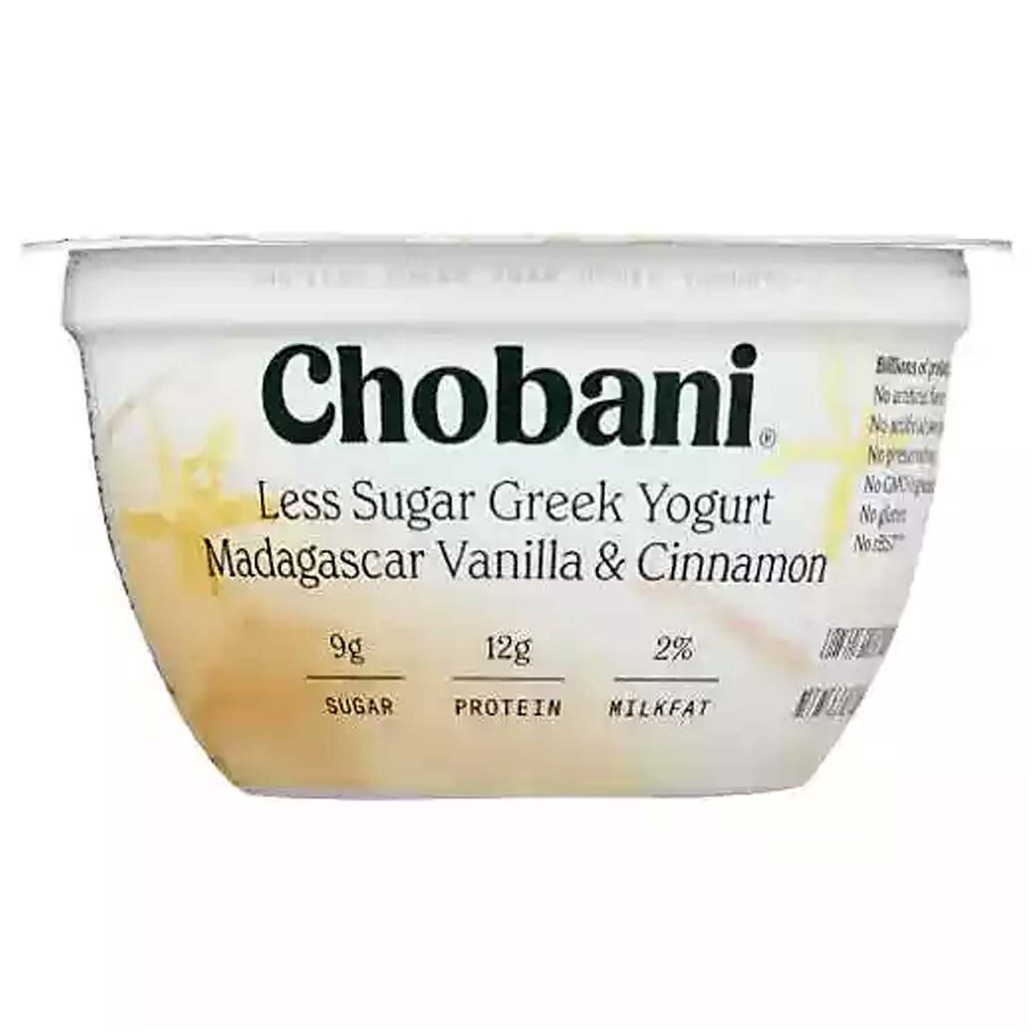 Chobani Low-Fat Greek Yogurt, Less Sugar, Madagascar Vanilla