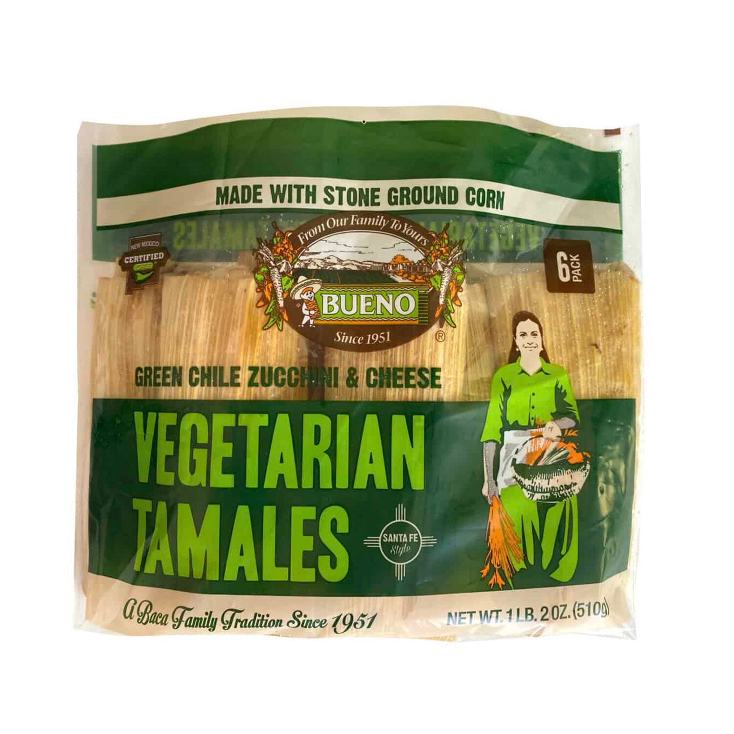 Buenatural Green Chile Zucchini Vegetarian Tamales - Foodland