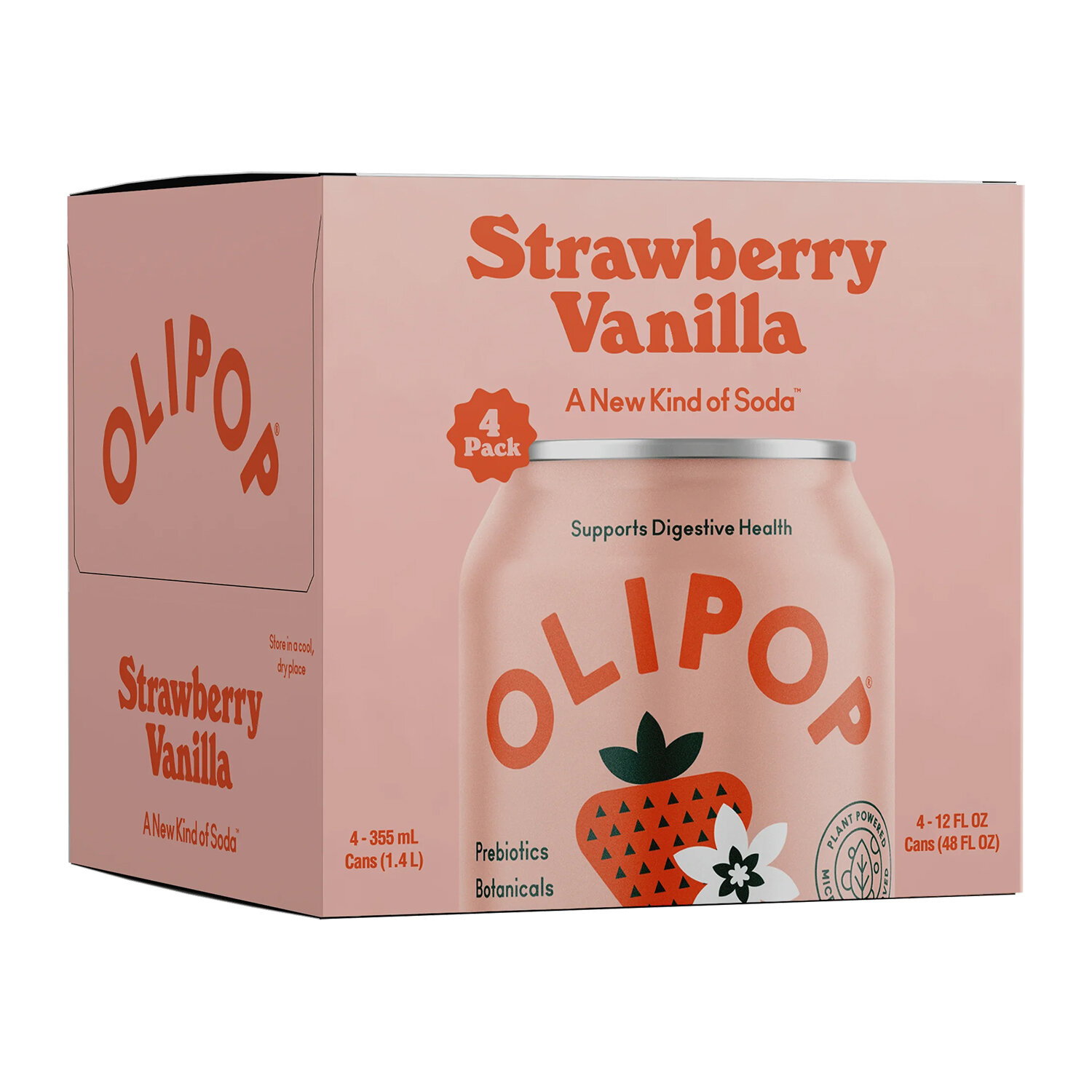 Olipop Strawberry Vanilla, 4-pack - Foodland