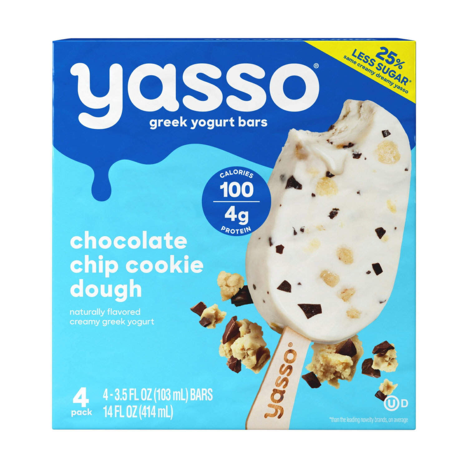 Yasso Frozen Greek Yogurt Chocolate Chip Cookie Dough Bars - Foodland