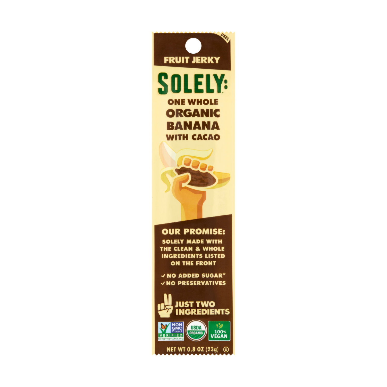 Solely Fruit Jerky, Banana with Cacao - Foodland