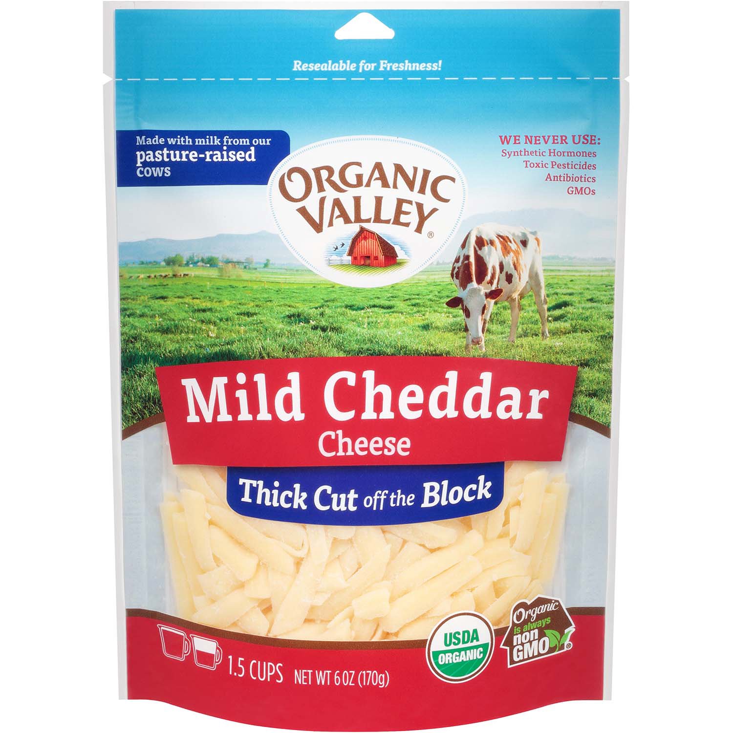 Organic Valley Shredded Mild Cheddar Cheese - Foodland