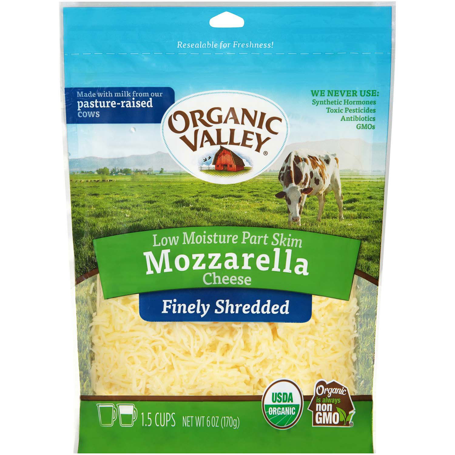 Organic Valley Finely Shredded Mozzarella Cheese - Foodland